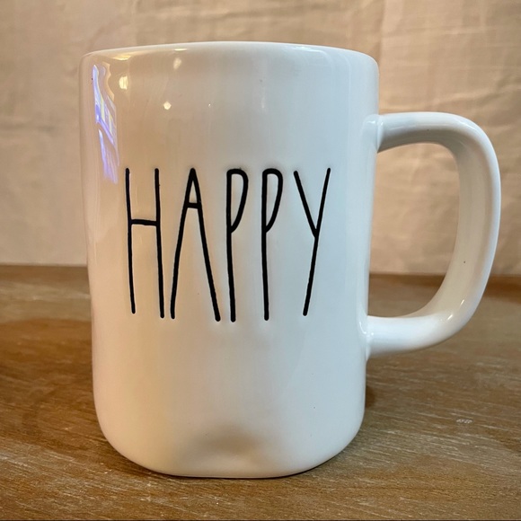 Rae Dunn Other - Rae Dunn HAPPY Mug Ceramic Cup Farmhouse Decor Gift Coffee Tea Drink Smile